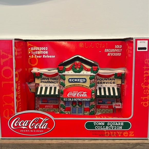 Vintage Coca-Cola Eckerd Pharmacy Town Square Collection Light Up Village House - Picture 1 of 17